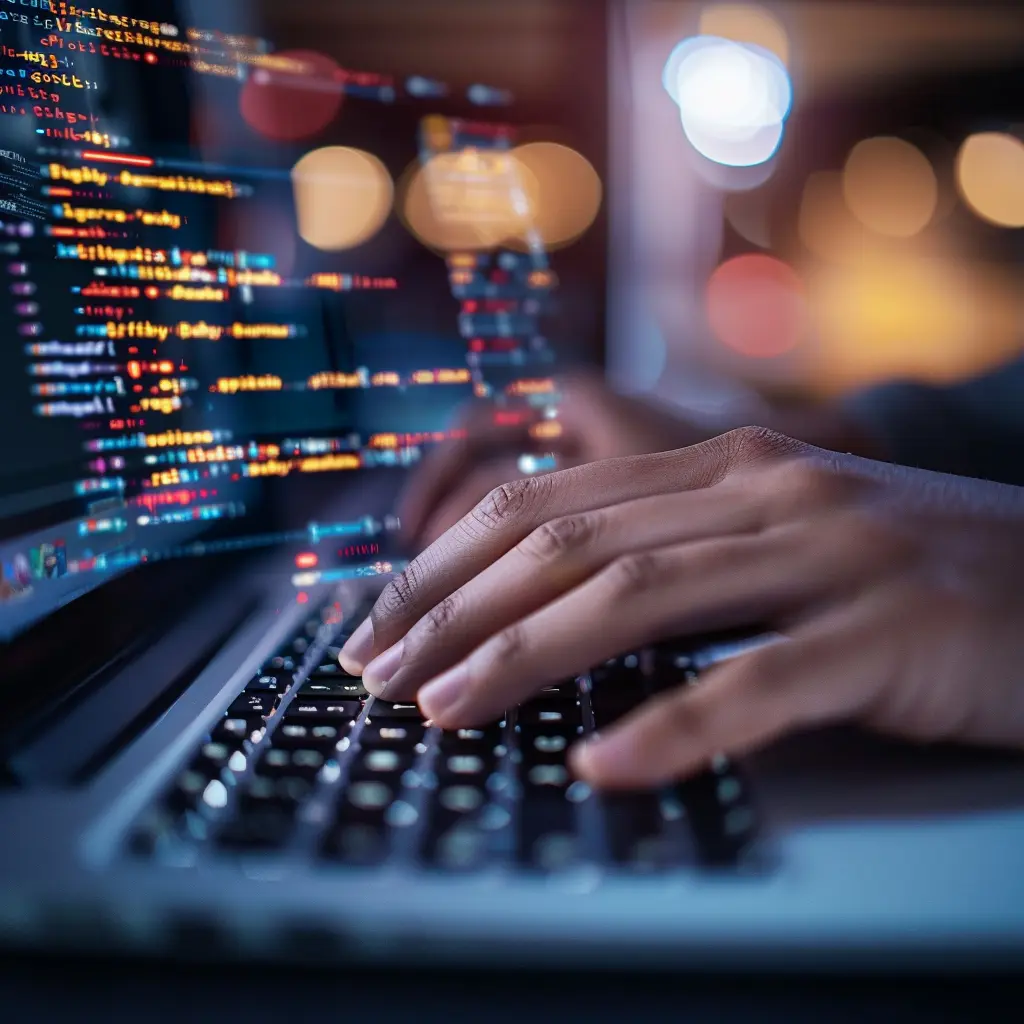 Altrxaltr a close up of a persons hands typing on a laptop web maintenance